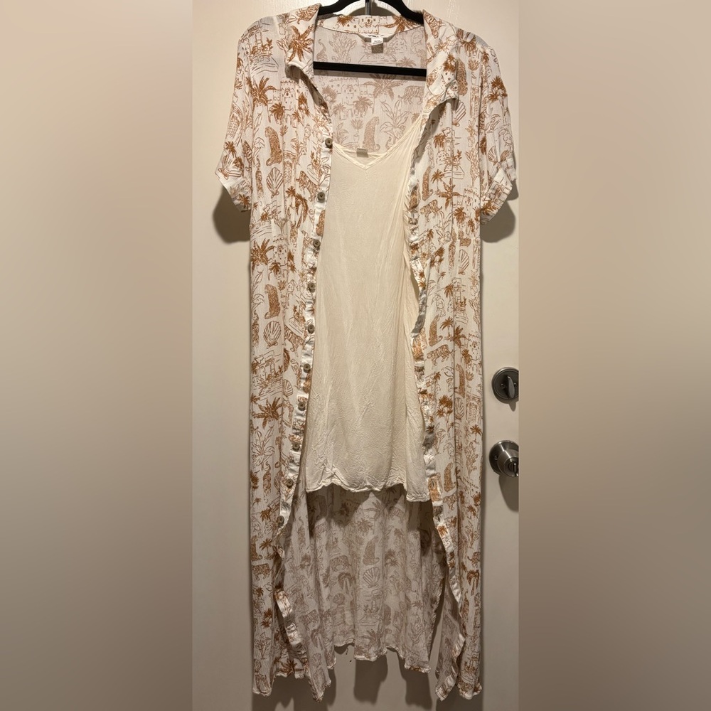 O'Neill Cream and Brown Patterned Dress - Picture 4 of 9